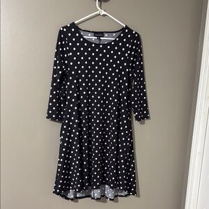 Nina Leonard Black and White Ruffled Tiered A-Line Dress